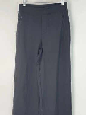NinePine Womens Straight Pants Black Size M Asana Relaxed Tailor-Inspired